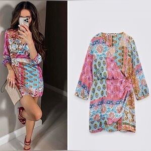 ZARA Patchwork Print Dress 2587/058 Size S • BLOGGER FAVORITE • NEW WITH TAGS